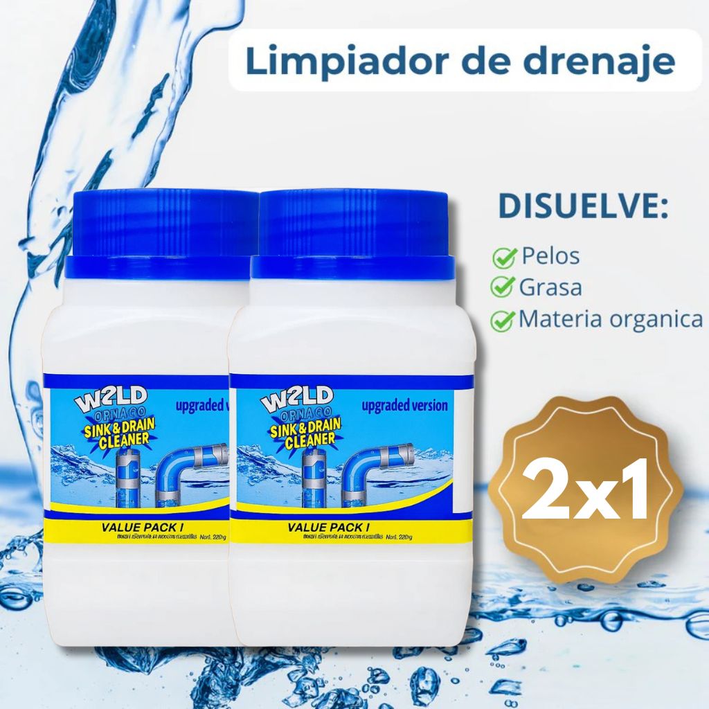 Polvo Limpiador De Drenaje - Destapador potente de tuberías (2X1)